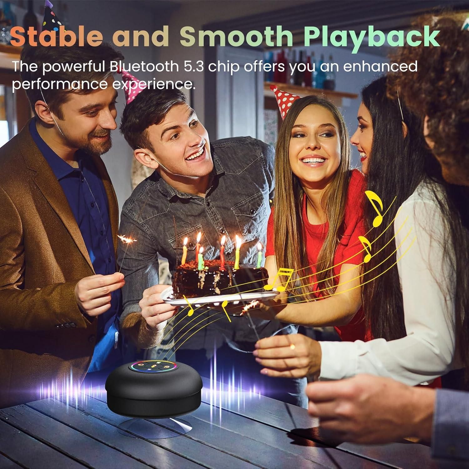 Large Suction Cup Waterproof Bluetooth Speaker – Portable & Powerful