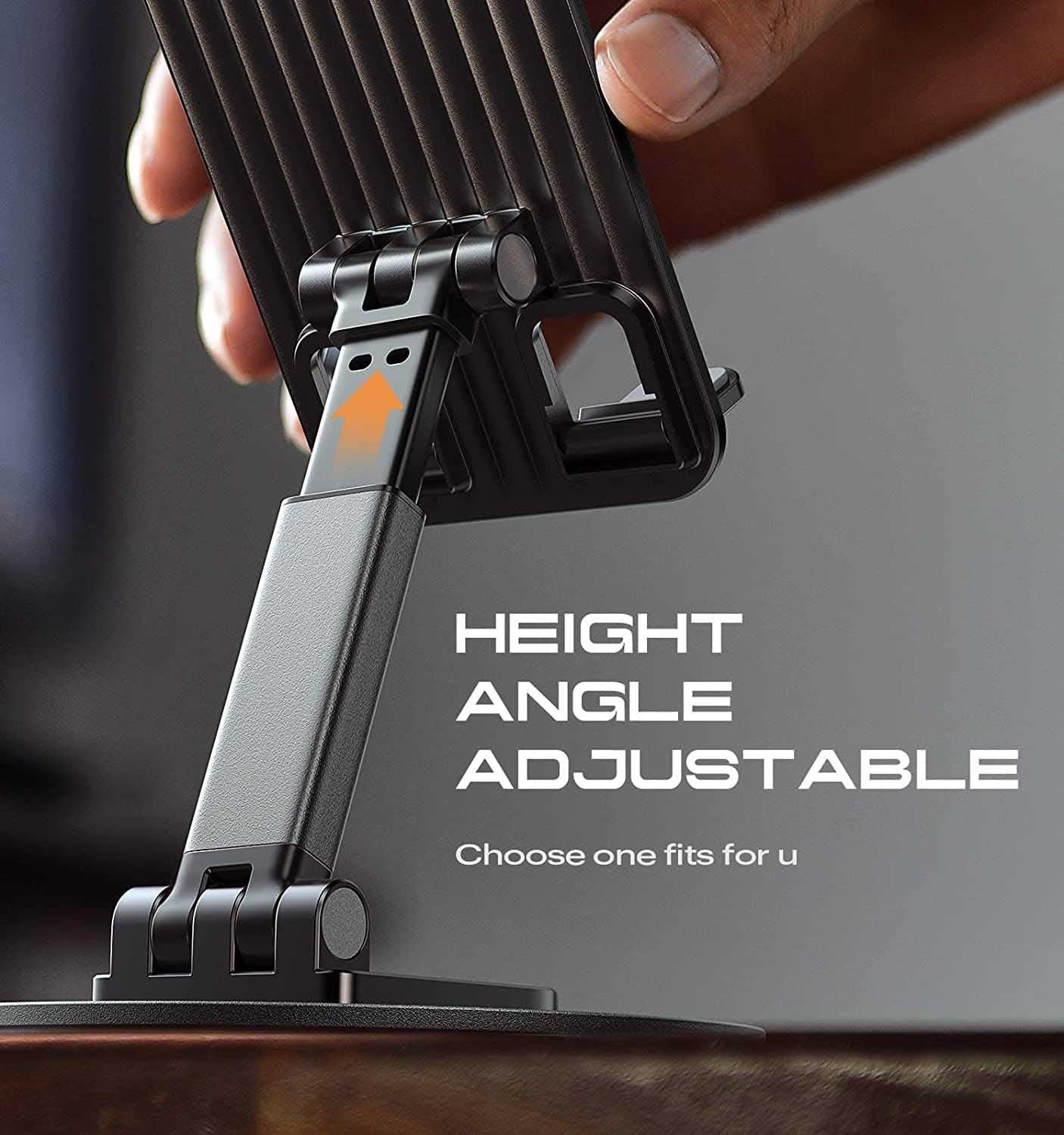 Adjustable Mobile Phone Stand – 360° Rotation, Flexible Height & Angle