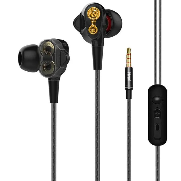 Wired Earphones with Dual Drivers – Deep Bass & Clear Sound