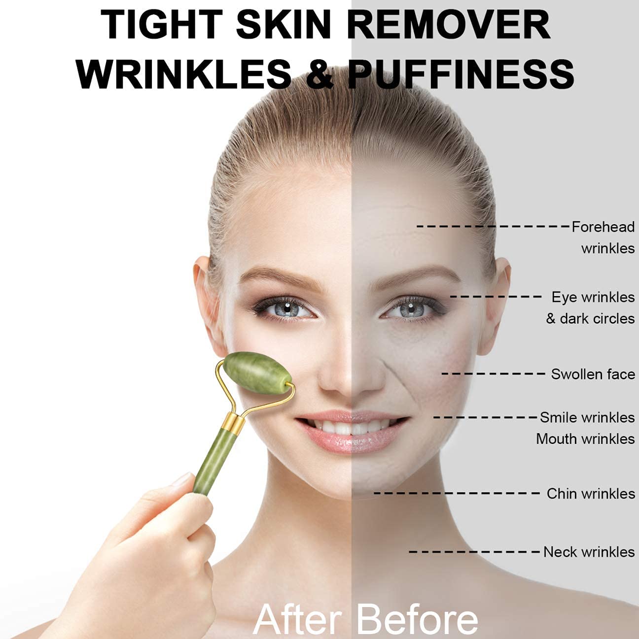 Anti Aging Jade Roller Massager For Face Massage Natural Face Skincare Massager  Face Roller Massager For Women  Face Shaper Jade Roller And Gua Sha Set For Glowing Skin