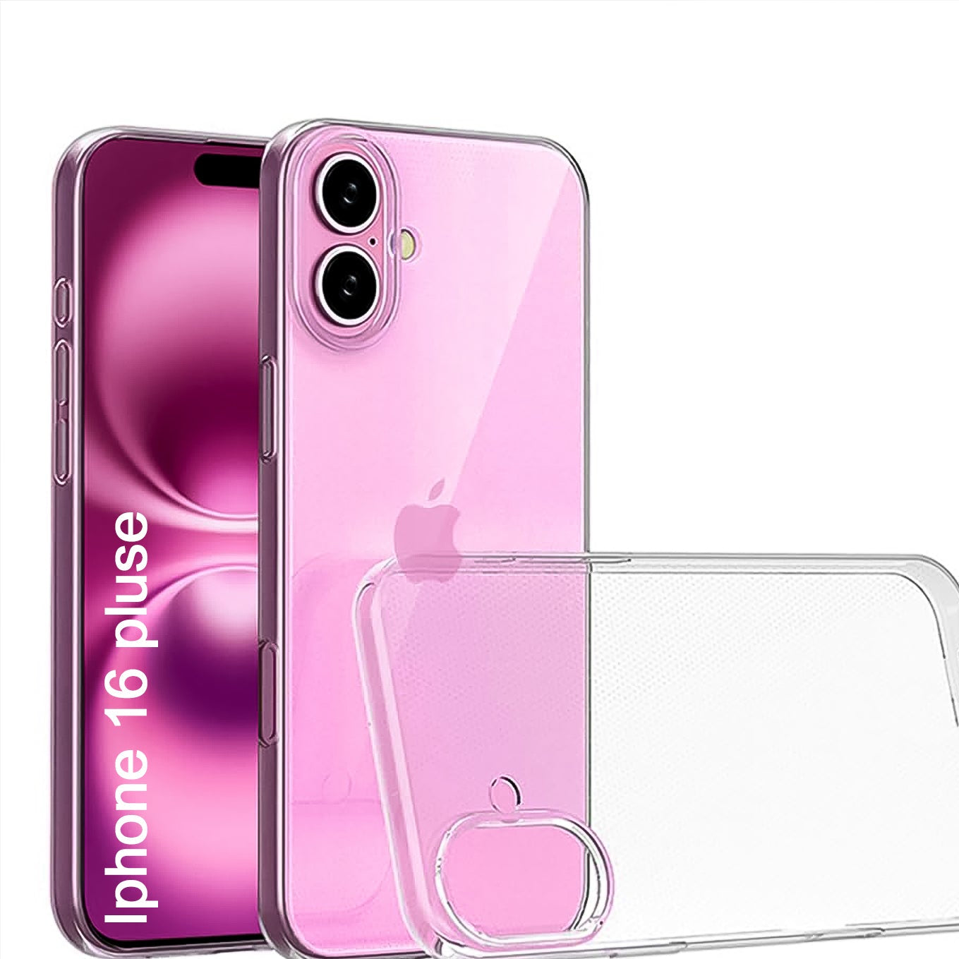 Transparent Hard Case For Iphone 16 Pluse Case (1 Pc)