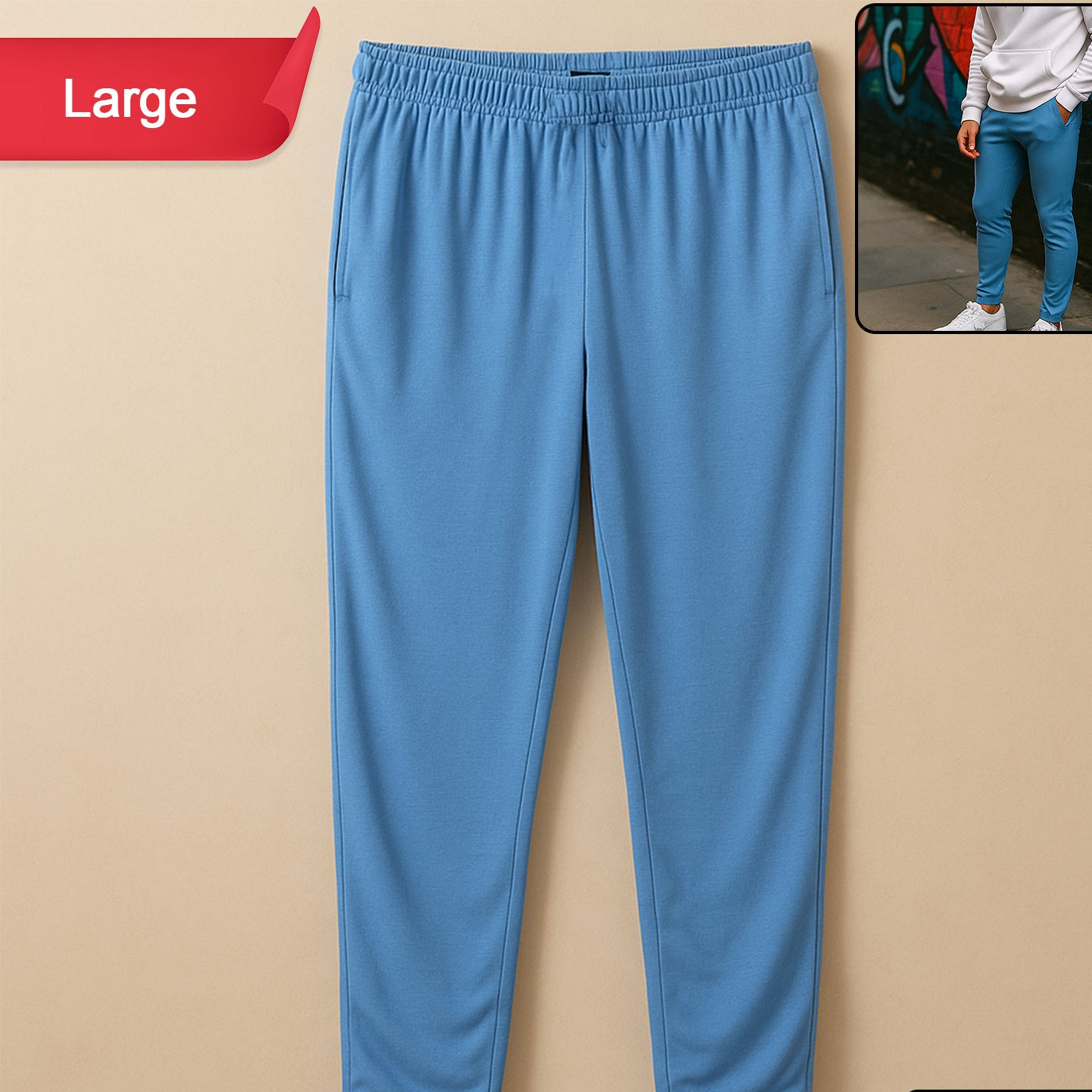 Premium Comfort Fit Mens Track Pant (Size Large)